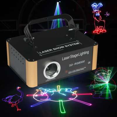 500MW RGB DJ Disco DMX512 SD Card Animation Laser Scanner