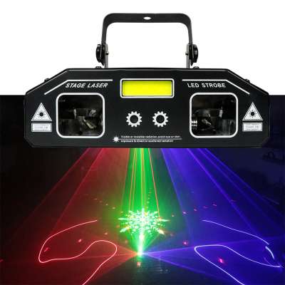 (Drop shipping )   3 in 1 RGB Beam Pattern Strobe Laser Light scanner  for Bar Disco