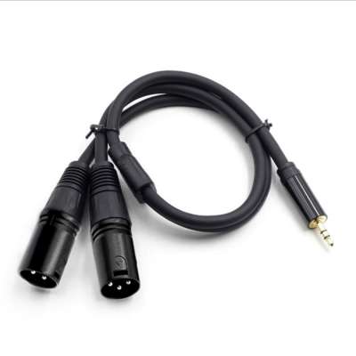 2P 3.5mm Audio Cable 1 Point 2 Transfer Extension Cable 3.5mm to XLR Double Female Cable